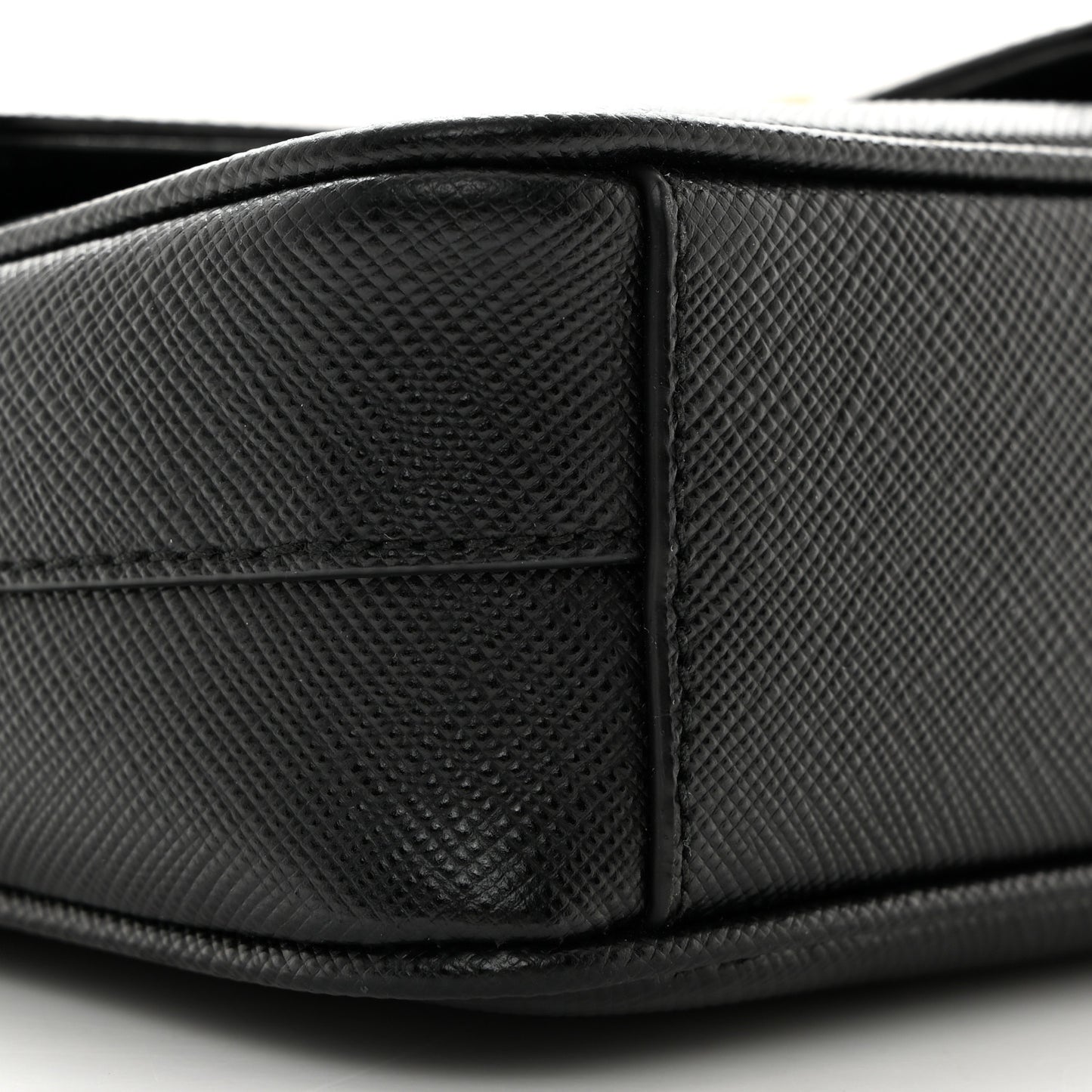 Saffiano Flap Shoulder Bag Black