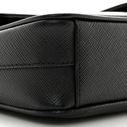 Prada Saffiano Flap Shoulder Bag Black 9 of 10