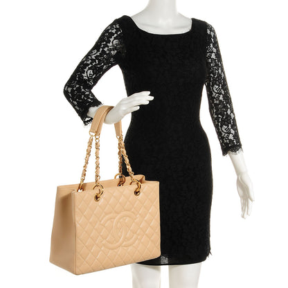 Chanel Caviar Quilted Grand Shopping Tote GST Beige Clair 2 of 6