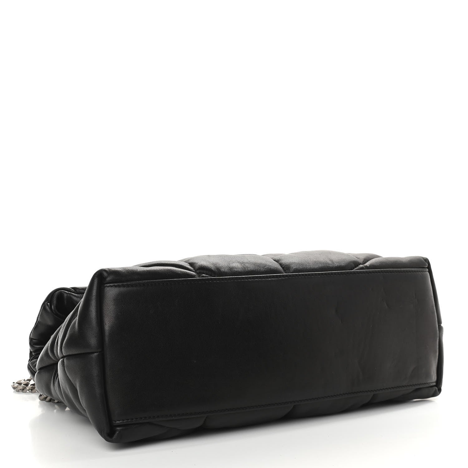 Saint Laurent Lambskin Quilted Medium Loulou Puffer Monogram Chain Satchel Black 4 of 9
