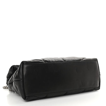 Saint Laurent Lambskin Quilted Medium Loulou Puffer Monogram Chain Satchel Black 4 of 9