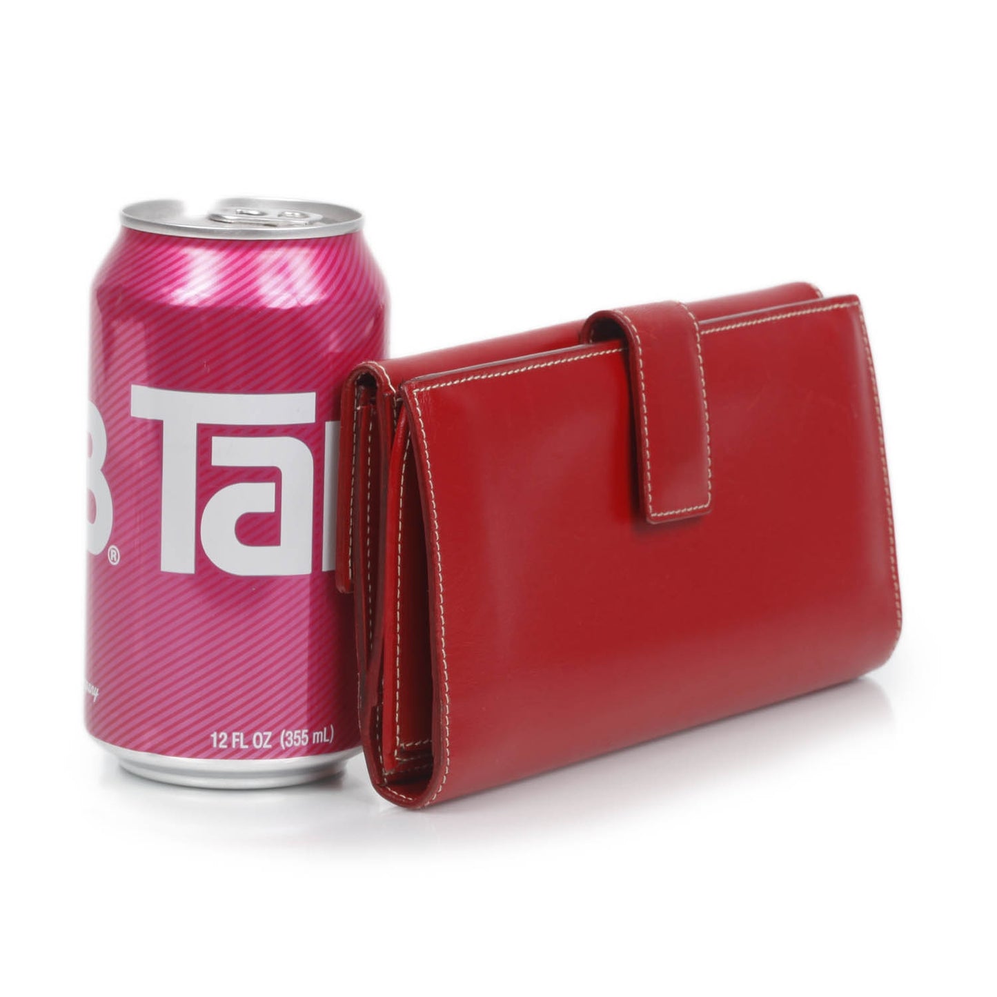 Leather Continental Wallet Red
