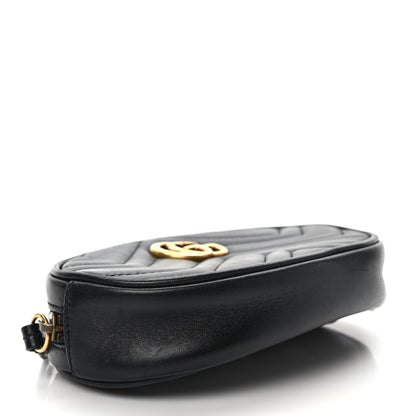 Gucci Calfskin Matelasse GG Marmont Belt Bag 75 30 Black 3 of 8