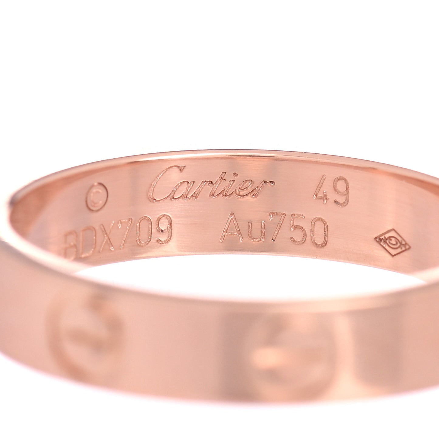 18K Pink Gold 3.5mm LOVE Wedding Band Ring 49 5