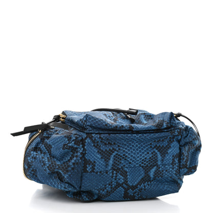Burberry Nylon Python Print Medium Rucksack Backpack Blue 4 of 12