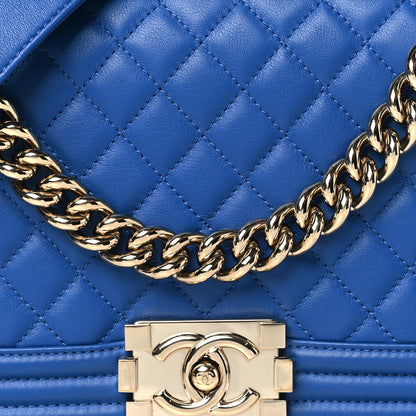 Chanel Calfskin Quilted Medium Boy Flap Blue 8 of 10