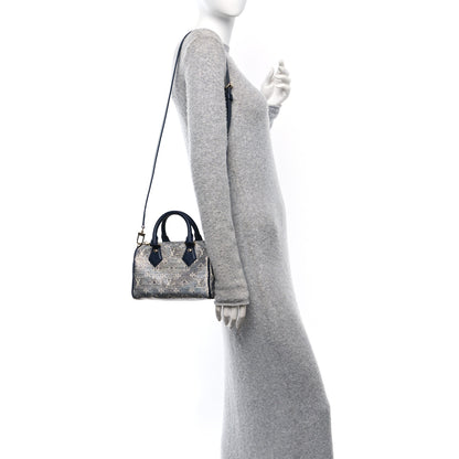 Louis Vuitton Monoglam Speedy Bandouliere 20 Blue 2 of 9