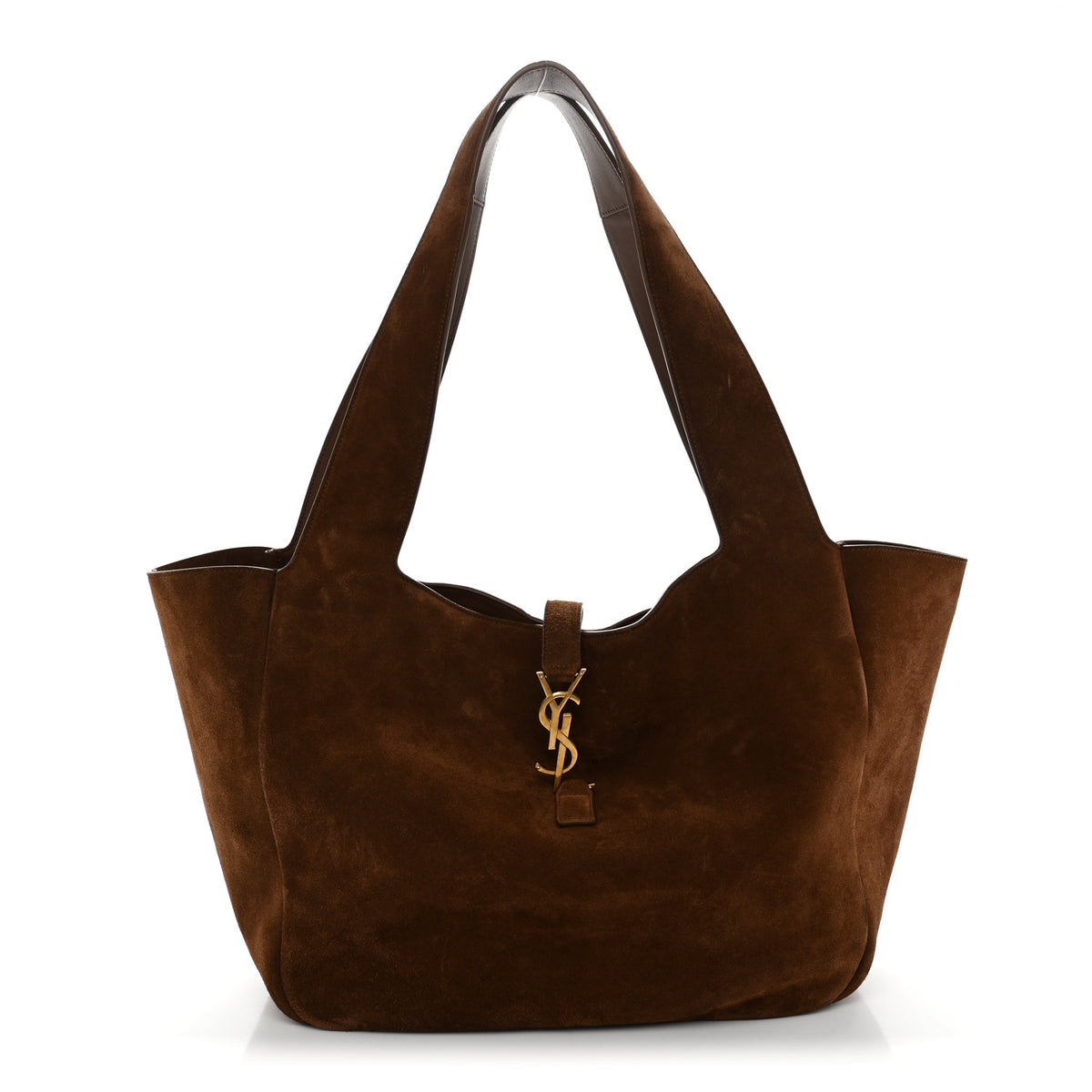 Saint Laurent Suede Le 5 A 7 Bea Tote Caramel Cognac 1 of 10