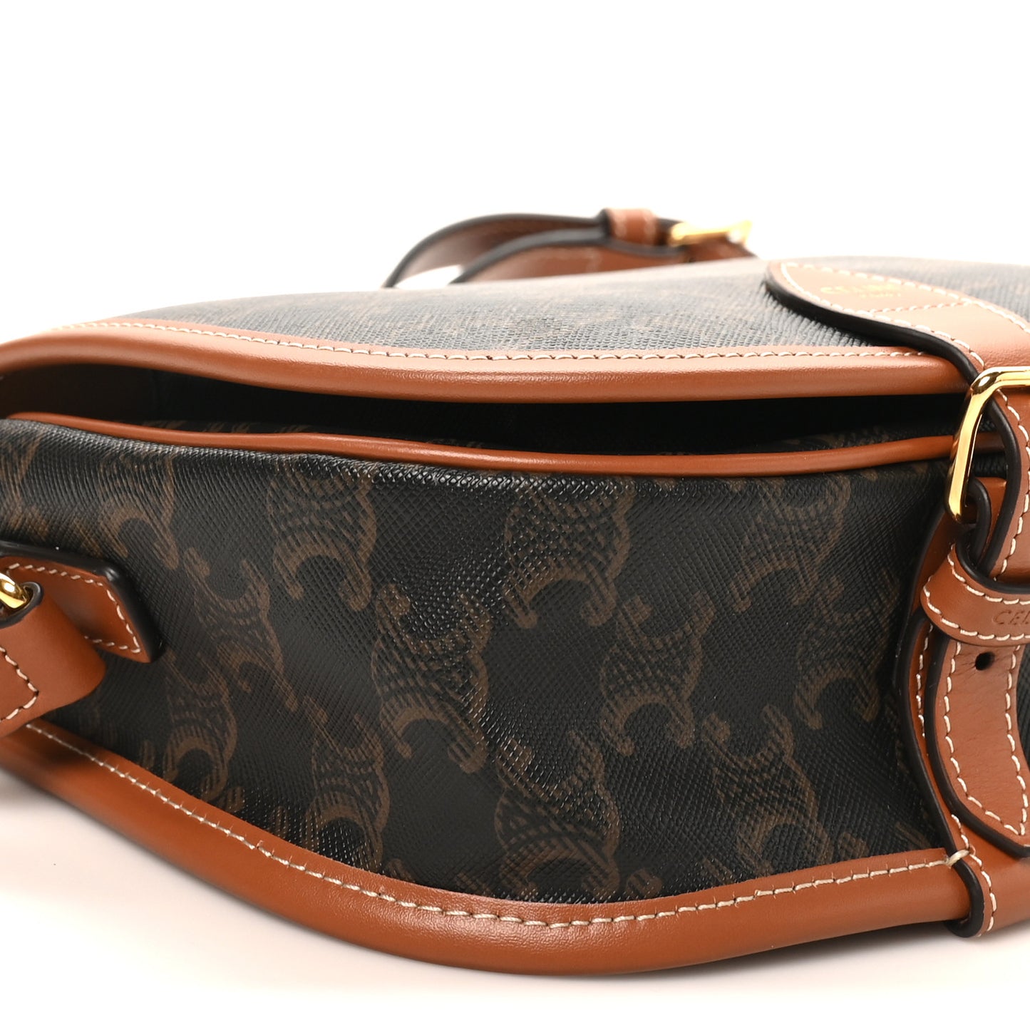 Triomphe Canvas Medium Folco Bag Tan