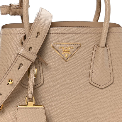 Prada Saffiano Cuir Mini Double Bag Cammeo 7 of 9
