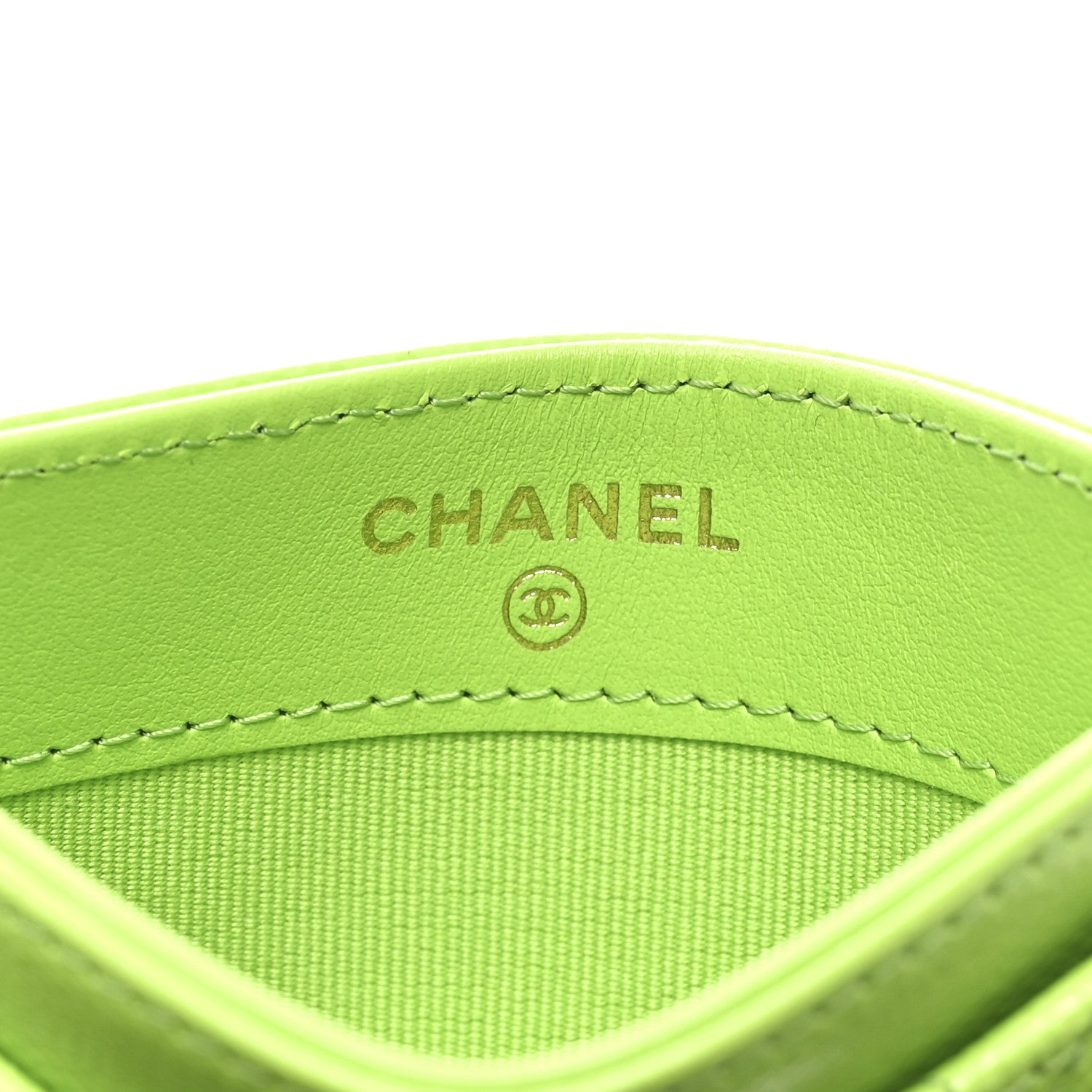 Chanel Caviar Quilted Card Holder Green 6 of 8