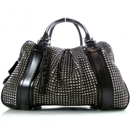 Burberry Prorsum Leather Studded Knight Satchel Black 1 of 10