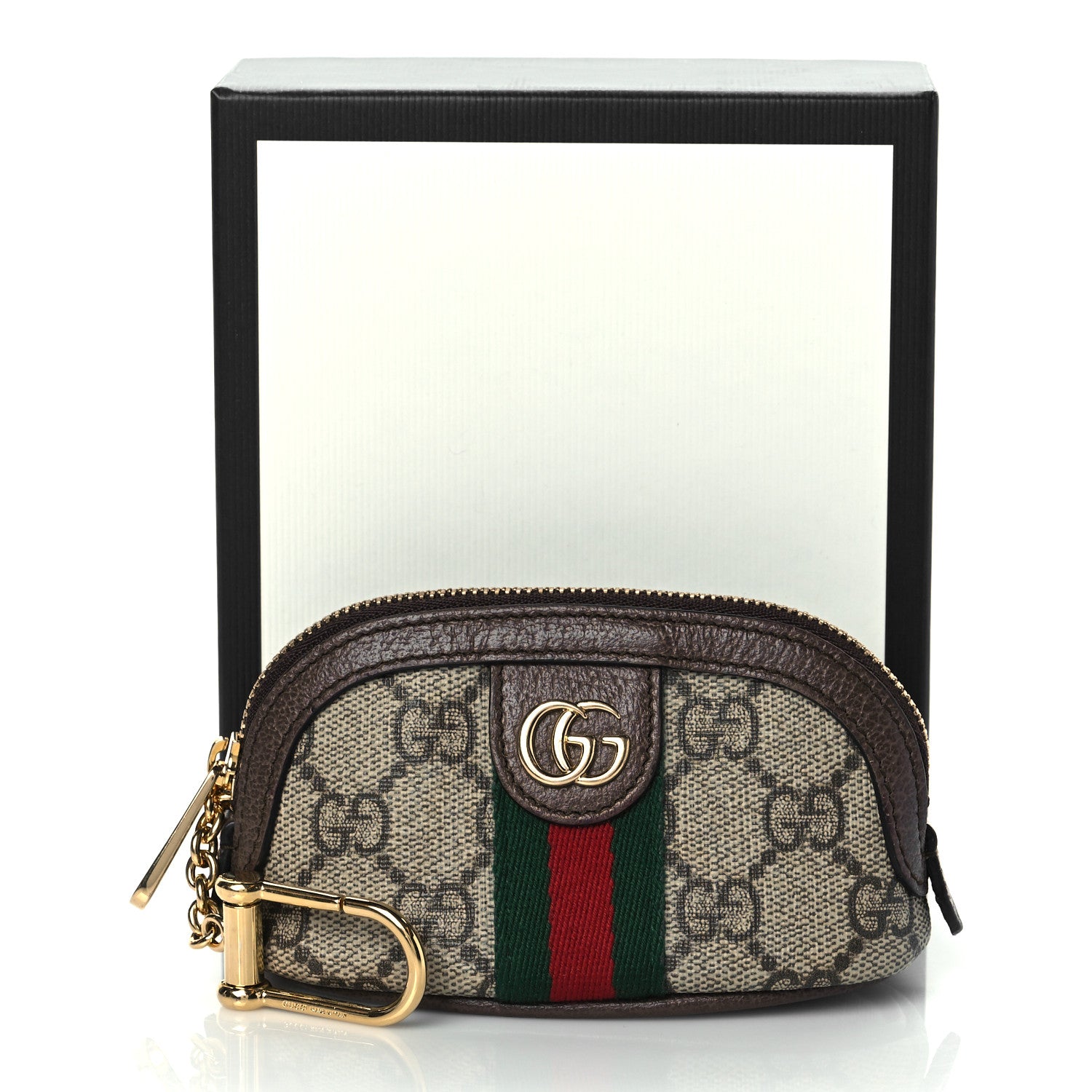 Gucci GG Supreme Monogram Web Ophidia Dome Key Pouch Beige New Acero 11 of 11