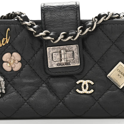 Chanel Aged Calfskin Lucky Charms 2.55 Reissue Mini Clutch With Chain Black 13 of 14