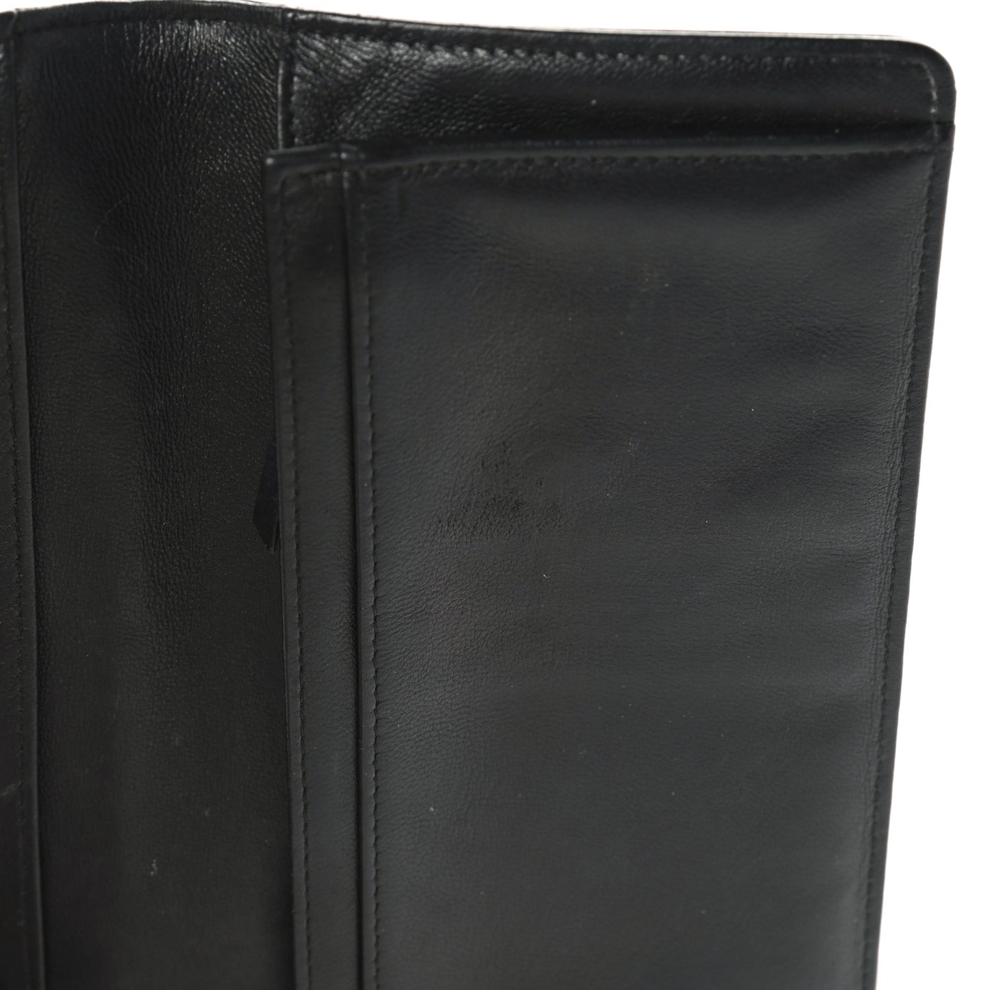 Lambskin Quilted Boy Yen Wallet Black