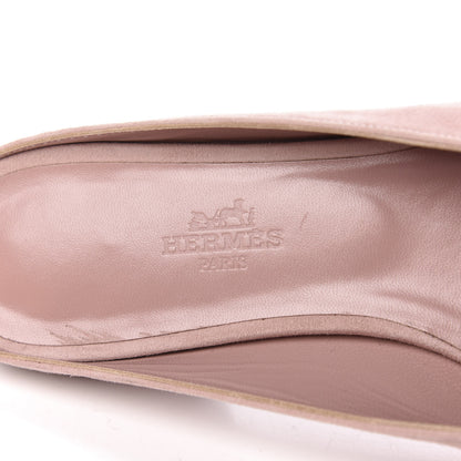 Hermes Suede Goatskin Crystal Roxane Mules 37.5 Rose 8 of 11