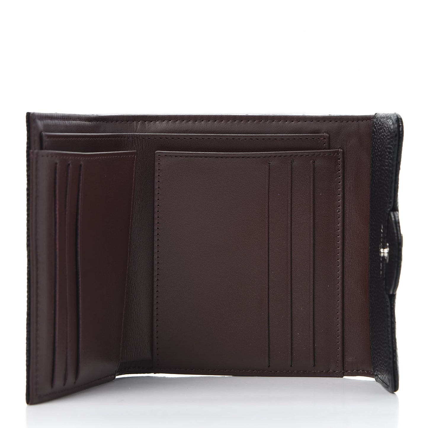 Caviar Quilted Compact Flap Wallet Black