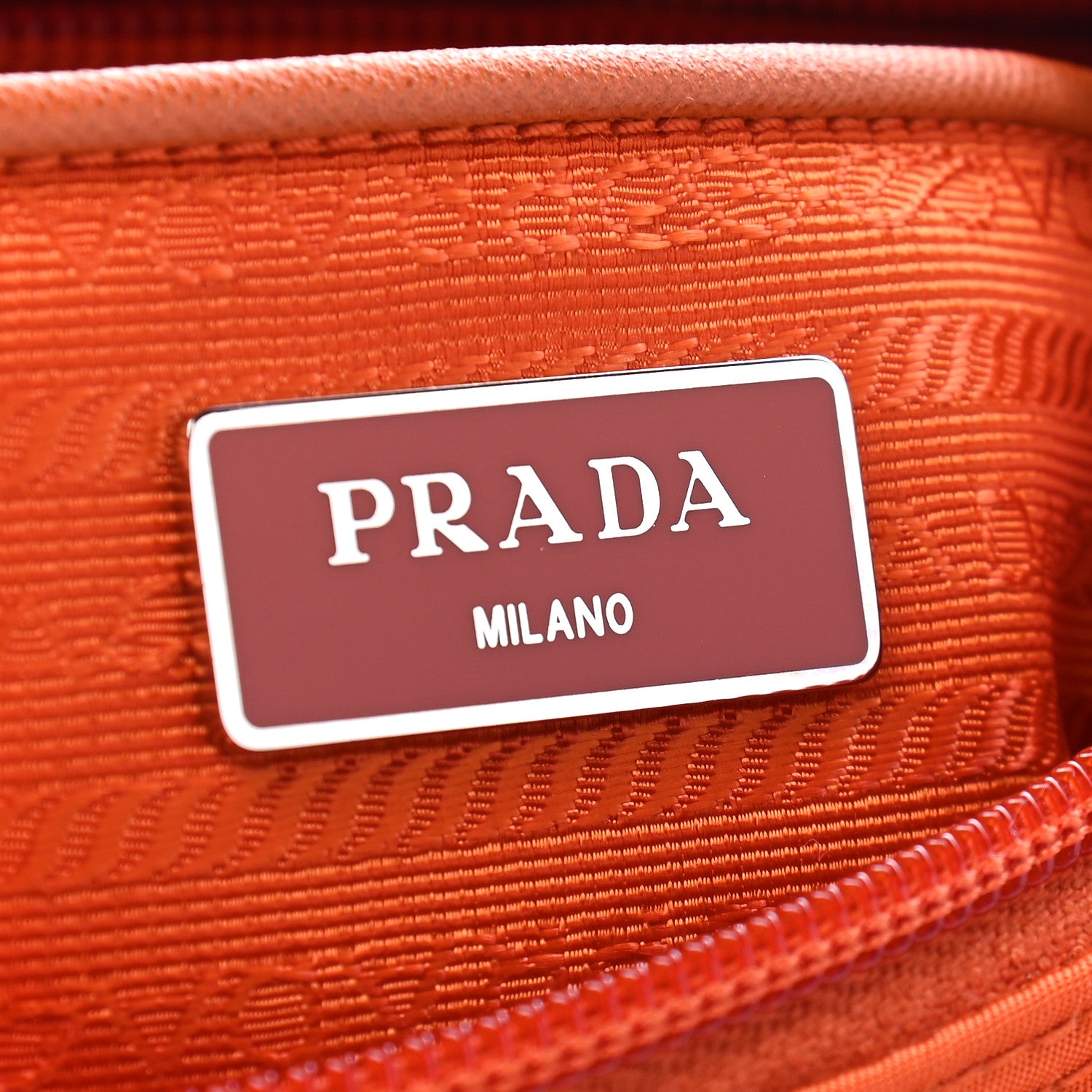 Prada Tessuto Nylon Saffiano Messenger Bag Papaya 5 of 8