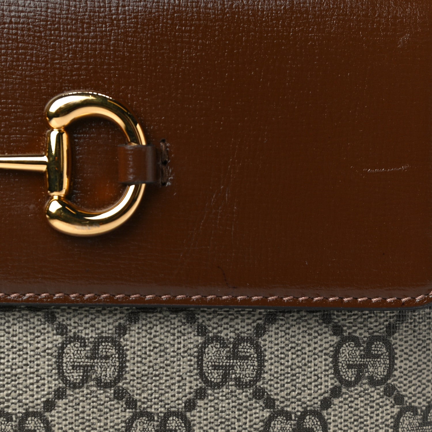 Gucci GG Supreme Monogram Small Horsebit 1955 Shoulder Bag Beige Brown Sugar 13 of 22