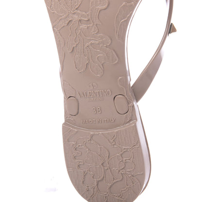 Valentino Garavani PVC Jelly Rockstud Bow Thong Sandals 38 Poudre 7 of 8
