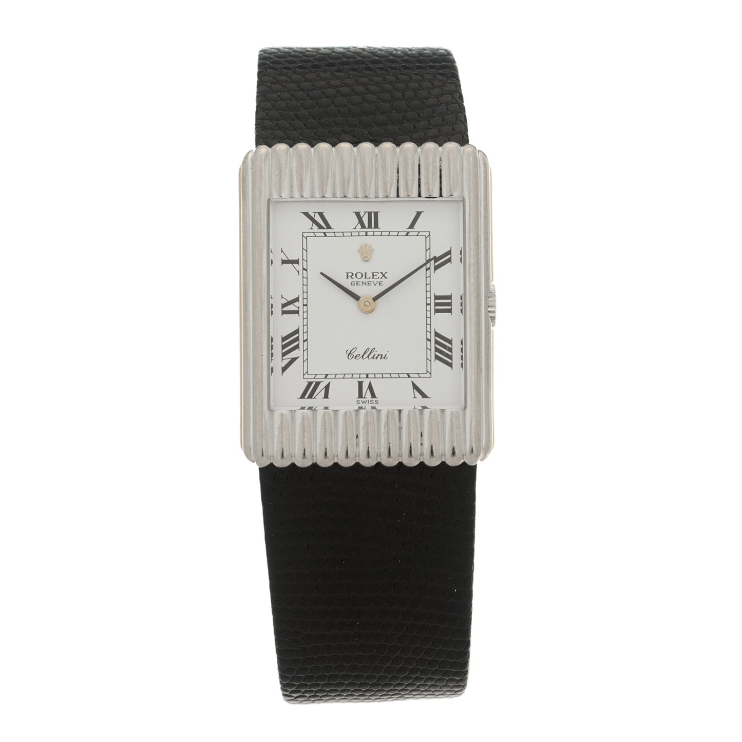 18K White Gold Lizard 24mm Cellini Manual Winding Watch 4016/9