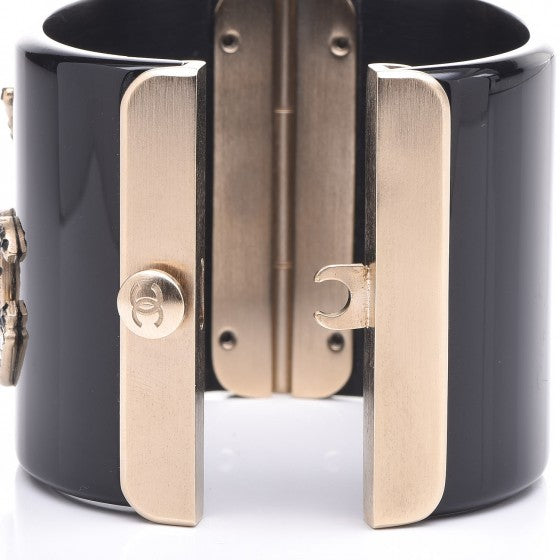 Resin Crystal Moon CC Wide Cuff Black