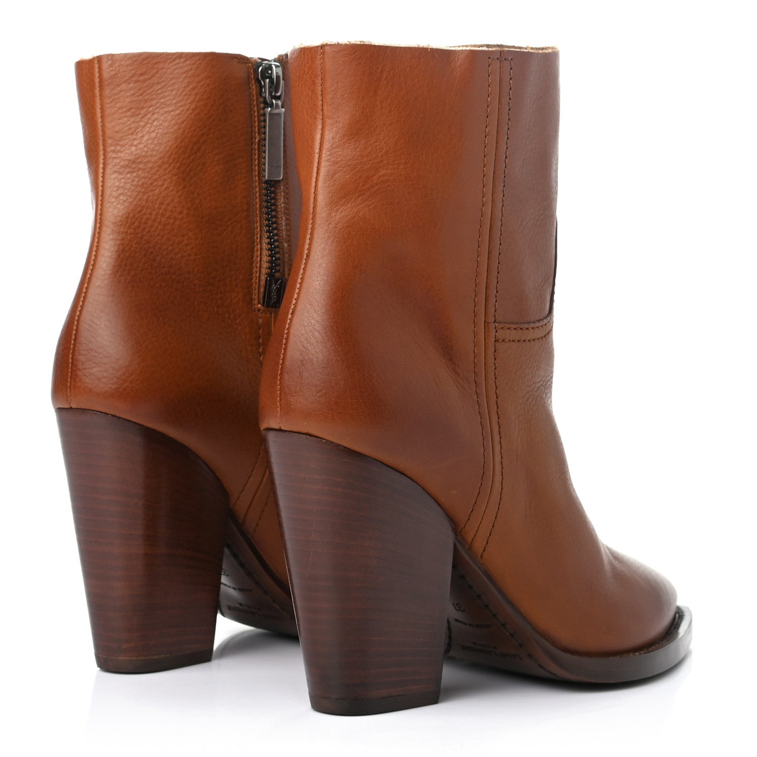 Saint Laurent Calfskin Theo 95 Zip Boot 37 Cuoio 4 of 9