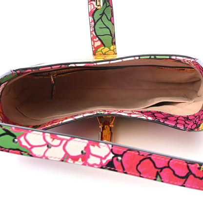 Gucci X KEN SCOTT Textured Calfskin Pomponica Print Small Jackie 1961 Hobo Multicolor Fuxia Pompon 4 of 4