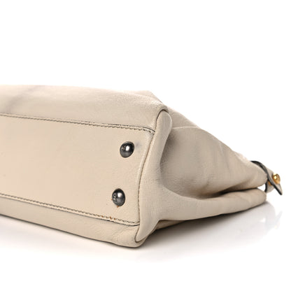 Fendi Goatskin Stingray Medium Peekaboo Iconic Satchel White Pink 10 of 31