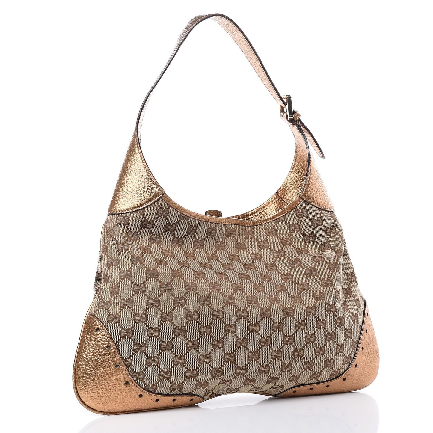Monogram Punch Hobo Gold