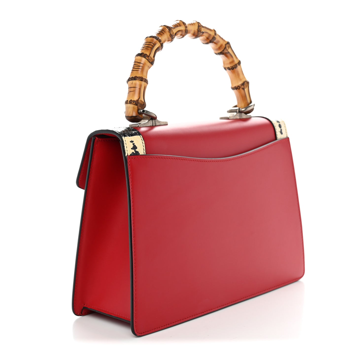 Calfskin Snakeskin Small Lilith Top Handle Bag Red