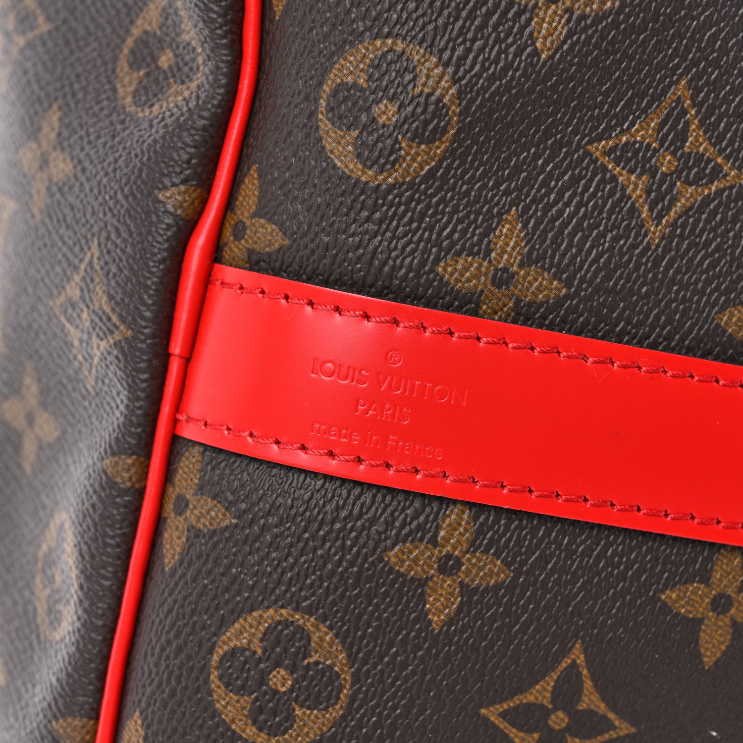 Louis Vuitton Calfskin Monogram Keepall Bandouliere 50 Coquelicot 5 of 9