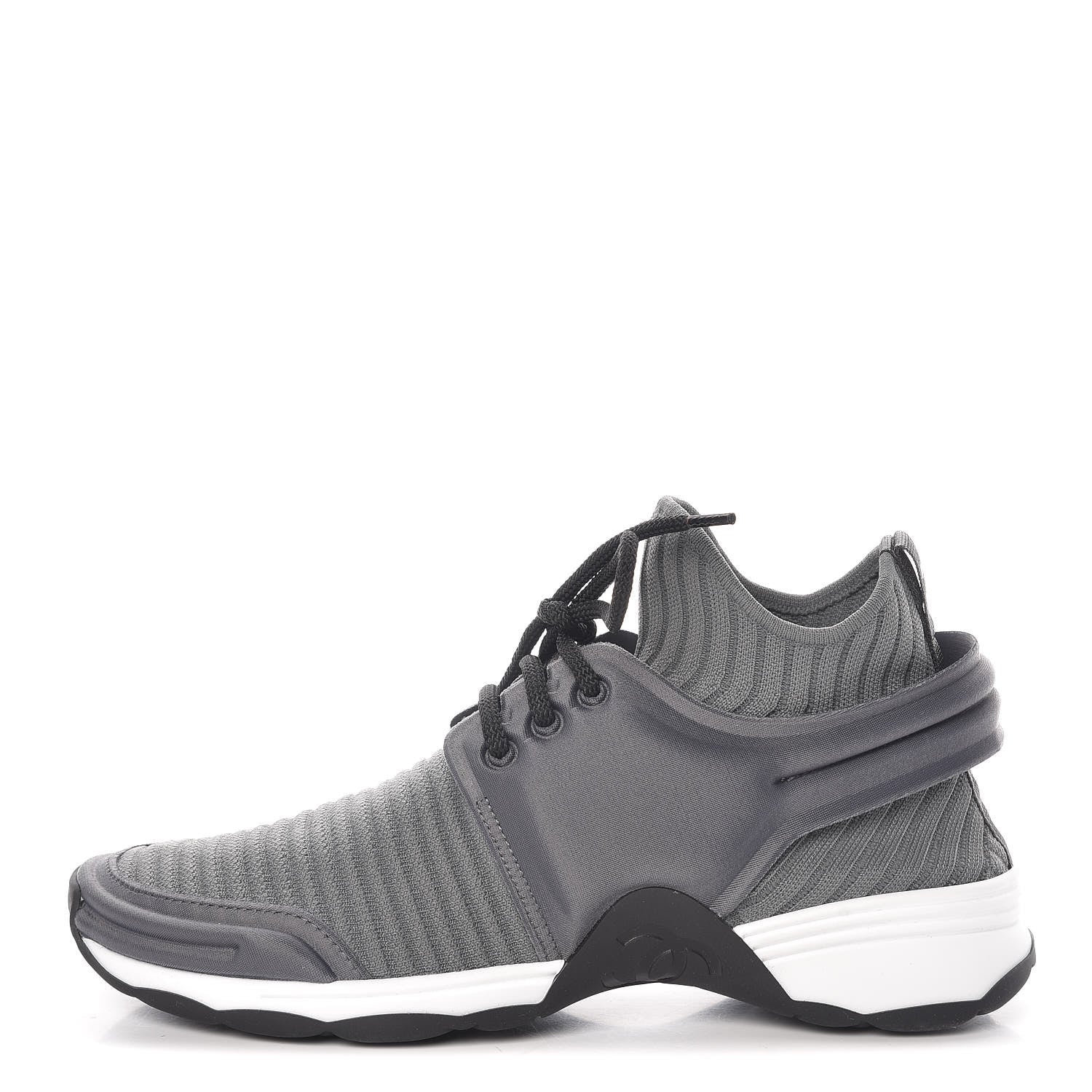 Chanel Stretch Fabric CC Sneakers 35 Grey 1 of 8