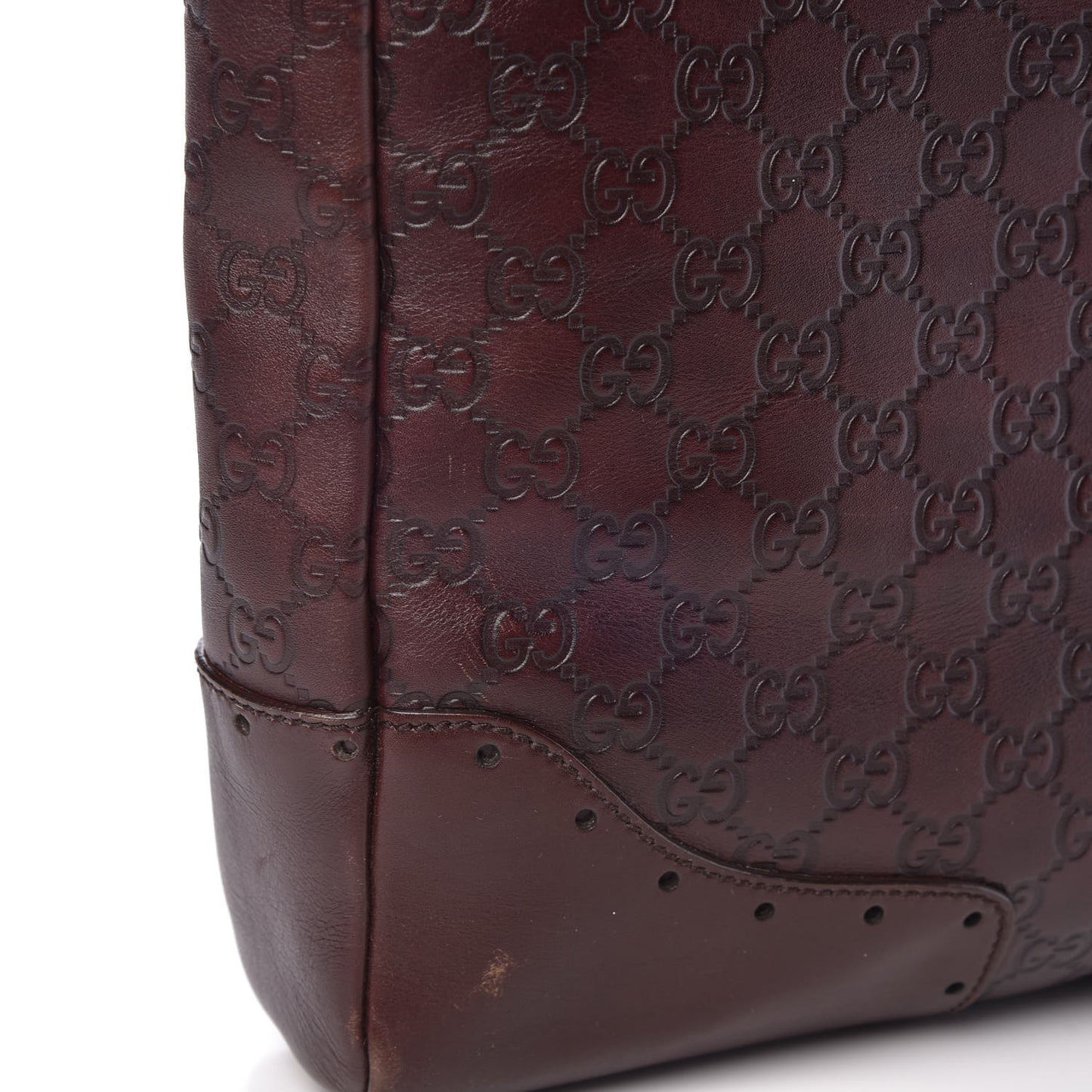 Guccissima Large Punch Top Handle Tote Dark Brown