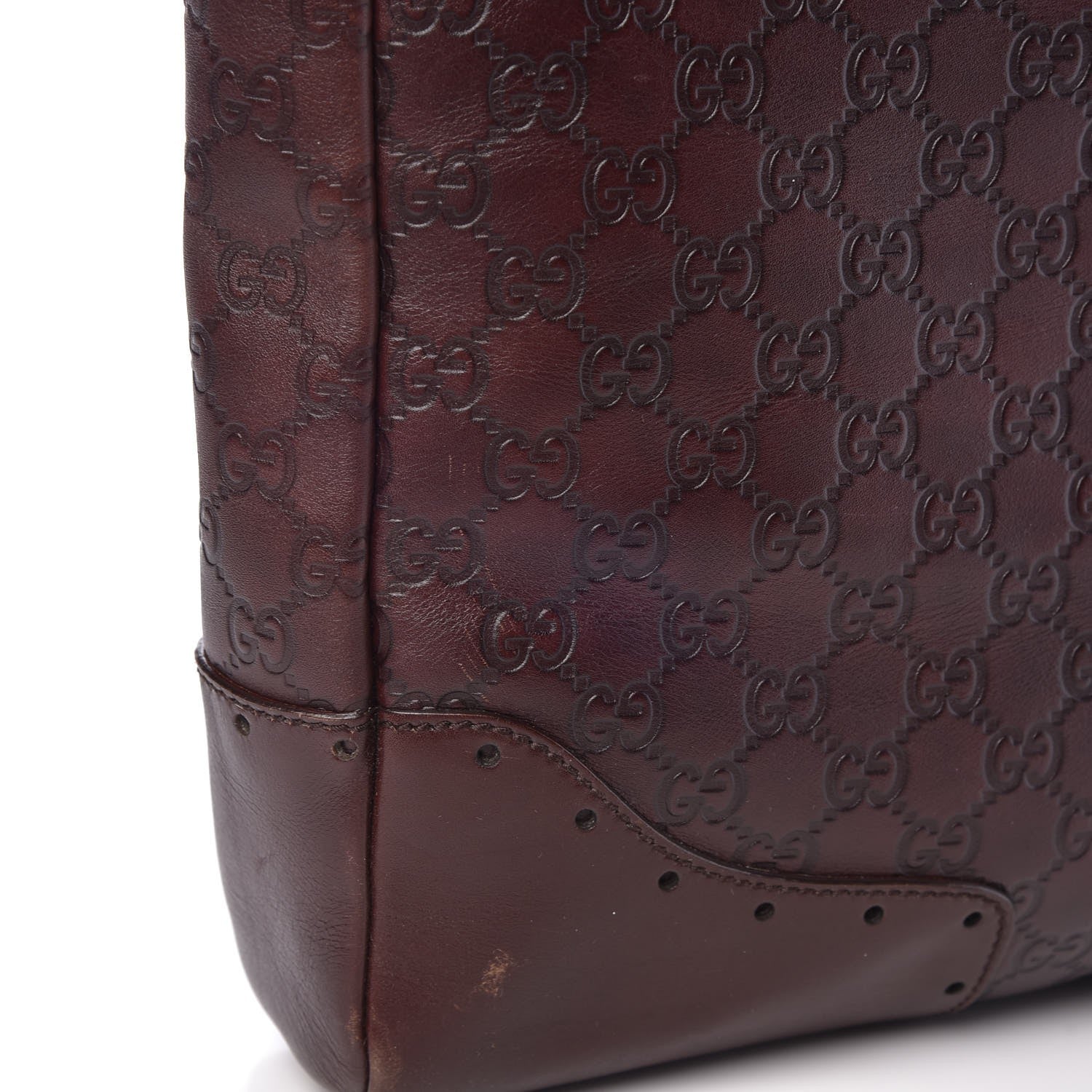 Gucci Guccissima Large Punch Top Handle Tote Dark Brown 15 of 15