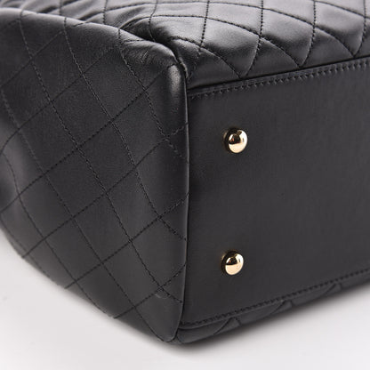Chanel Lambskin Quilted Large Drawstring Bag Black 9 of 11