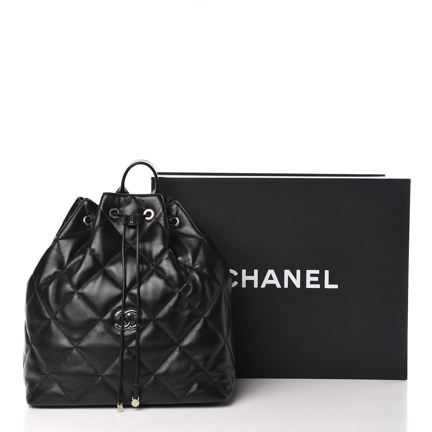 Chanel Lambskin Quilted Backpack Black 11 of 11