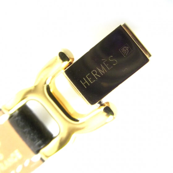 Hermes Epsom Leather H Link Bracelet Black 5 of 5