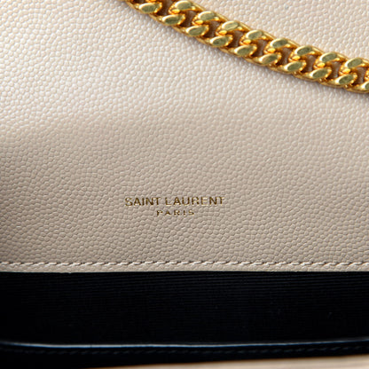 Saint Laurent Grain De Poudre Textured Mixed Matelasse Triquilt Small Monogram Satchel Nude Powder 8 of 10