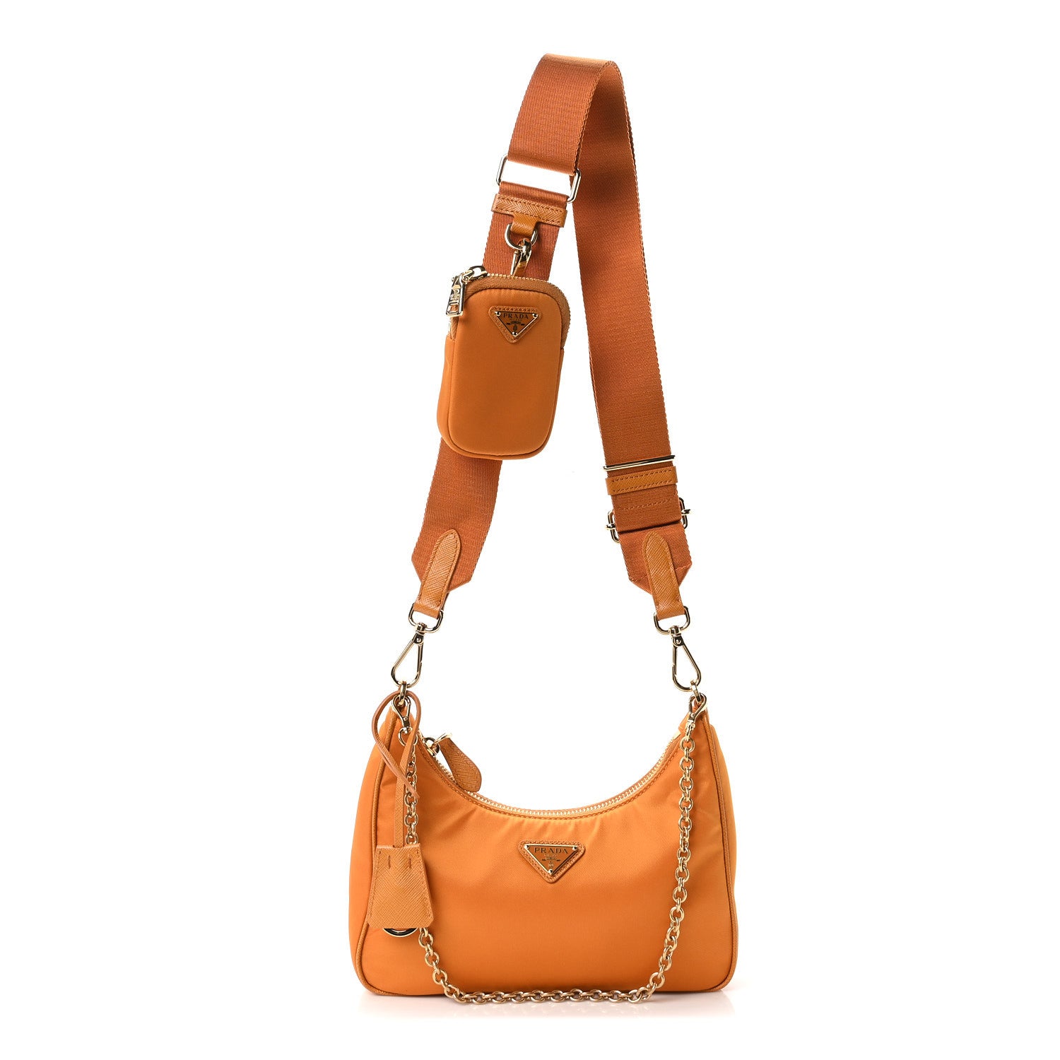 Prada Re-Nylon Saffiano Re-Edition 2005 Shoulder Bag Amber 1 of 10
