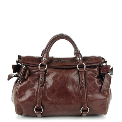 Miu Miu Vitello Lux Medium Bow Bag Fumo 1 of 8