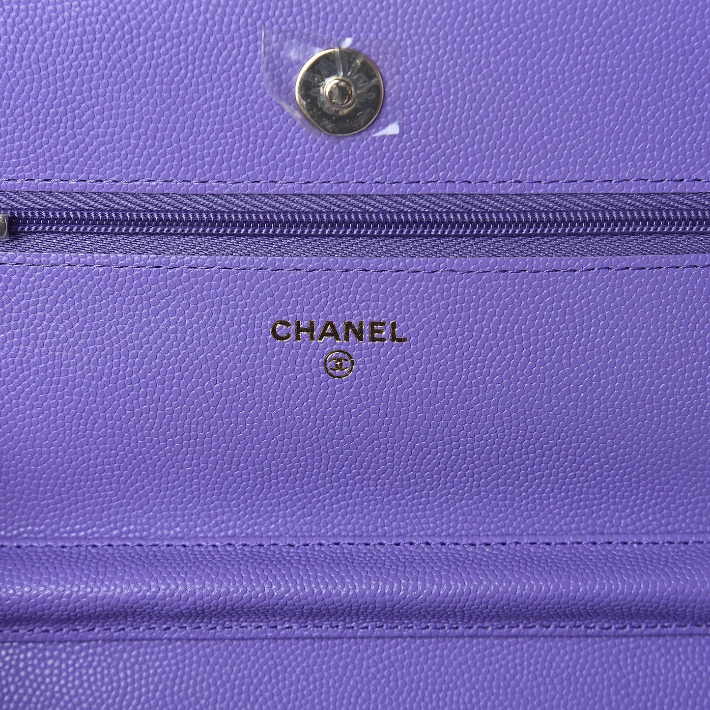 Caviar Quilted Wallet On Chain WOC Purple