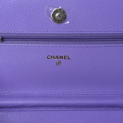 Chanel Caviar Quilted Wallet On Chain WOC Purple 6 of 9