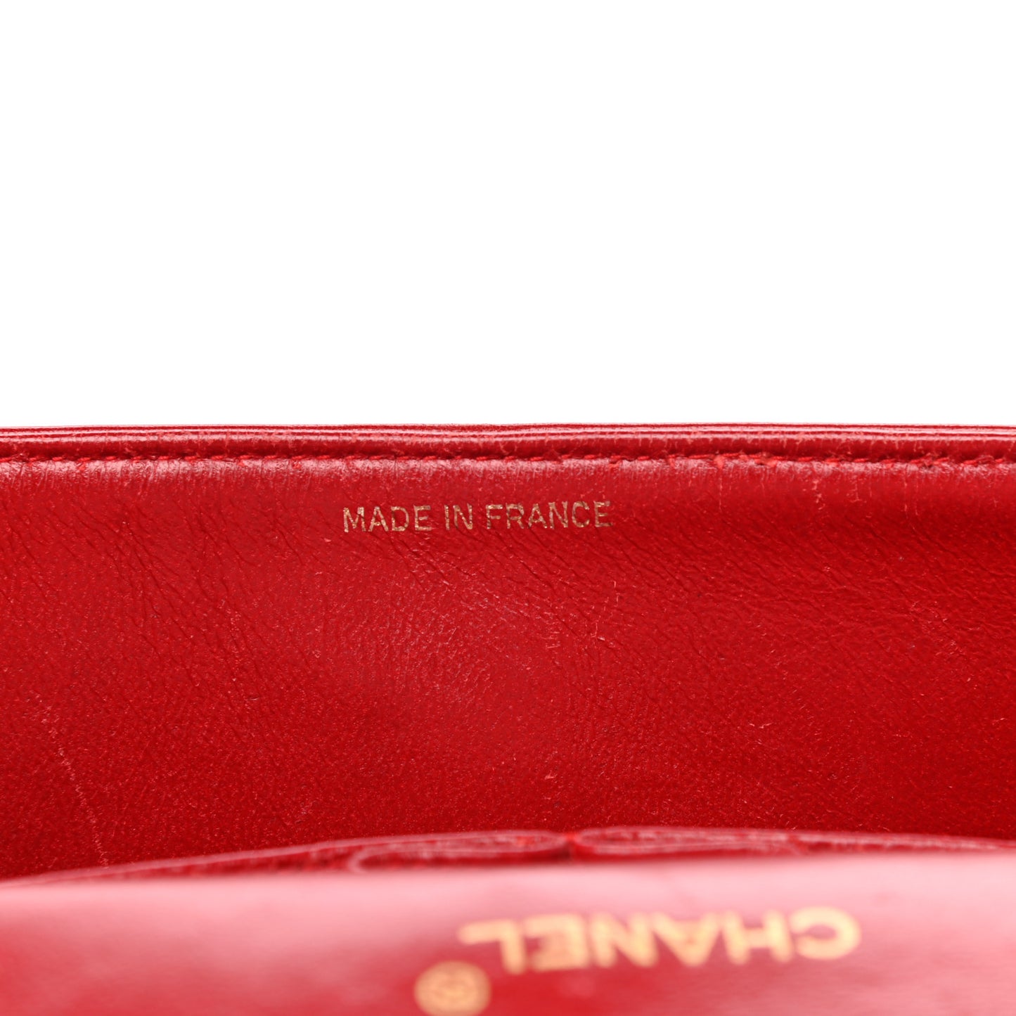 Lambskin Quilted Medium Double Flap Red