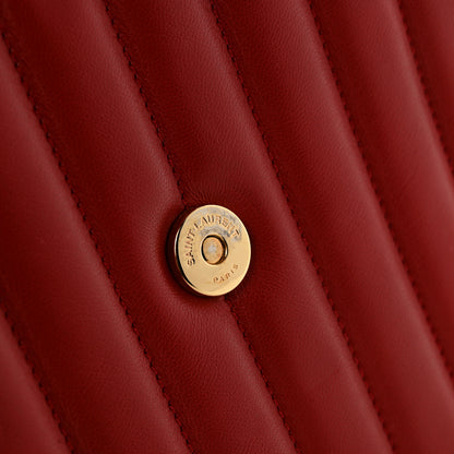 Saint Laurent Lambskin Matelasse Monogram Medium Vicky Chain Bag Rouge Eros 12 of 15