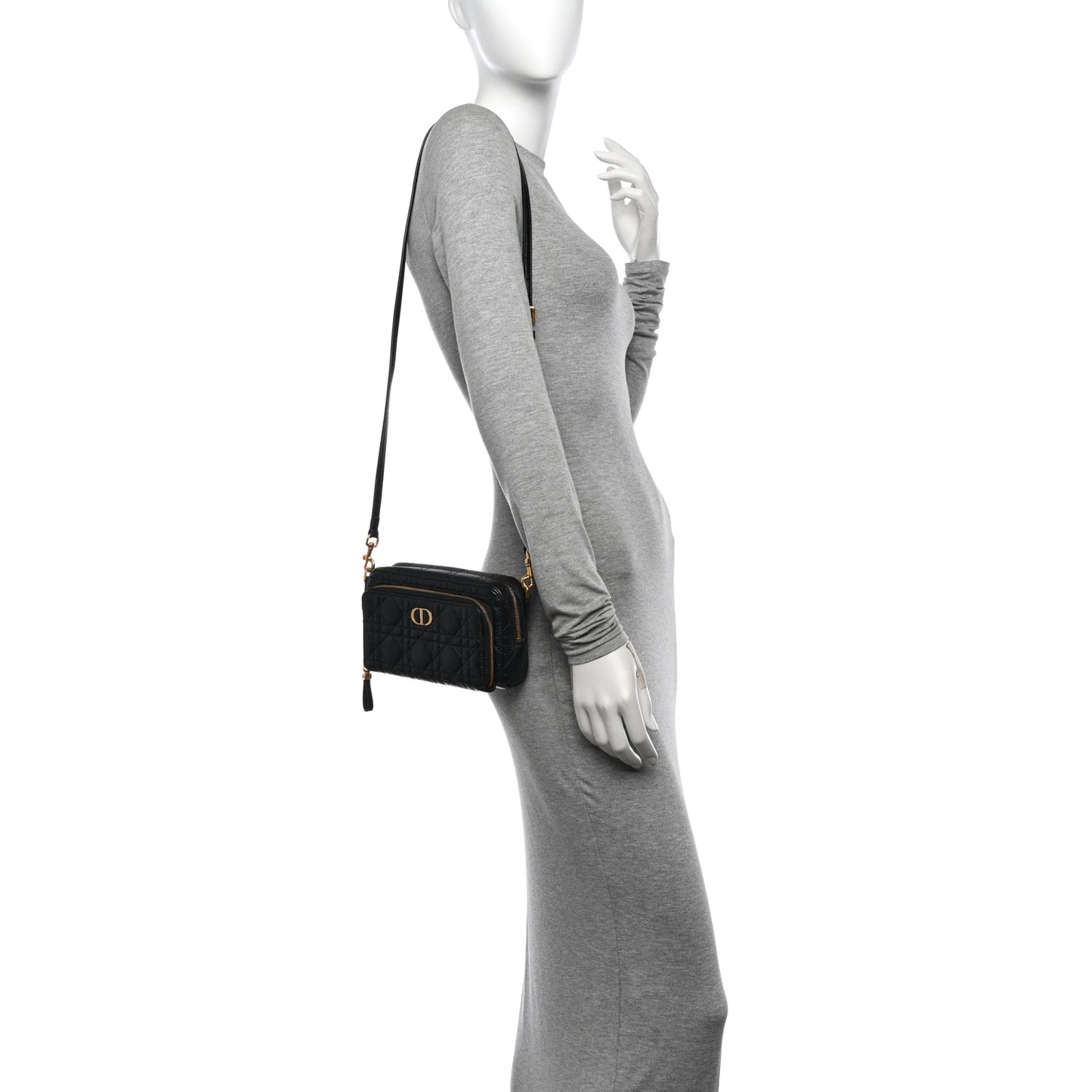 Supple Calfskin Caro Double Pouch Black