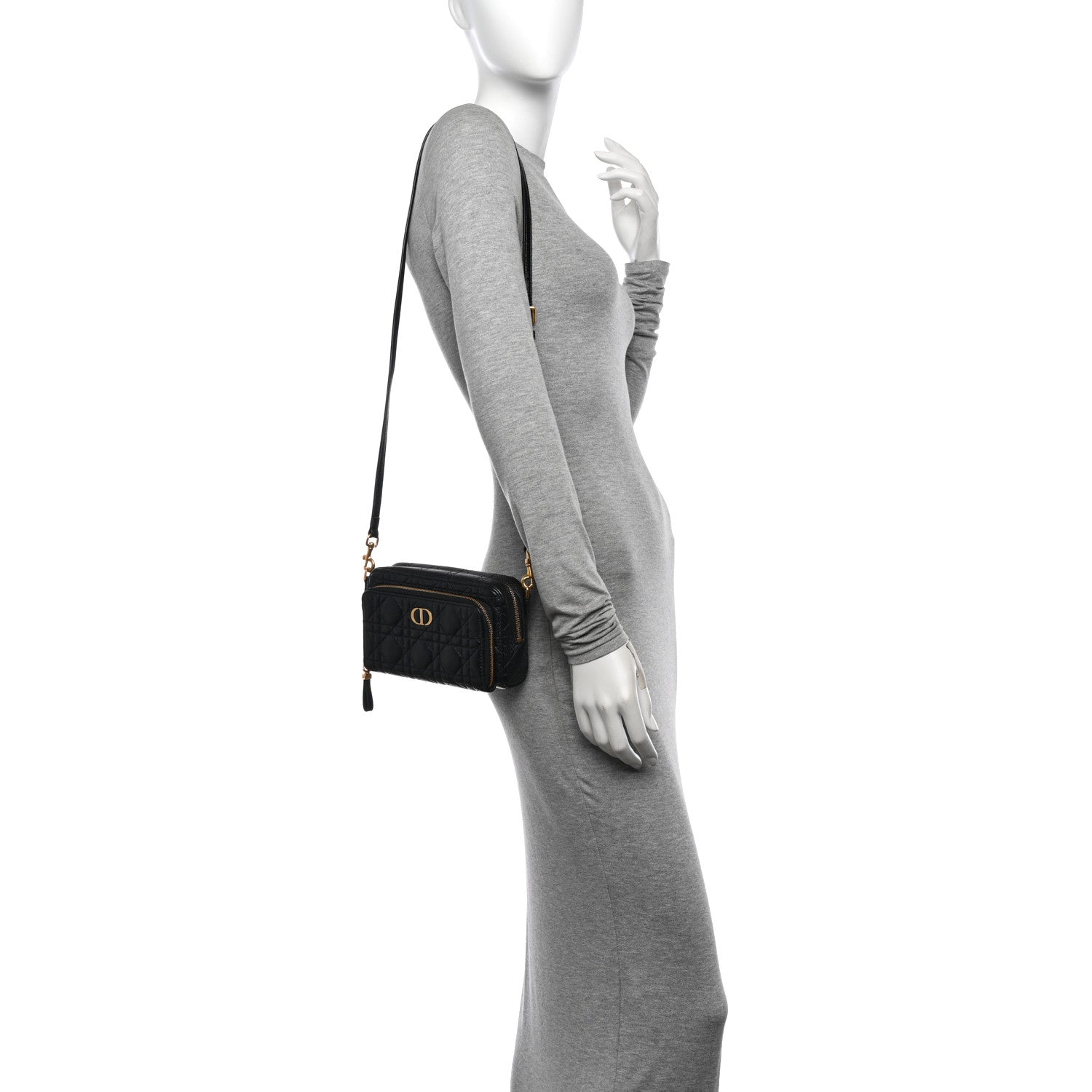 Christian Dior Supple Calfskin Caro Double Pouch Black 2 of 12