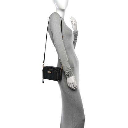 Christian Dior Supple Calfskin Caro Double Pouch Black 2 of 12