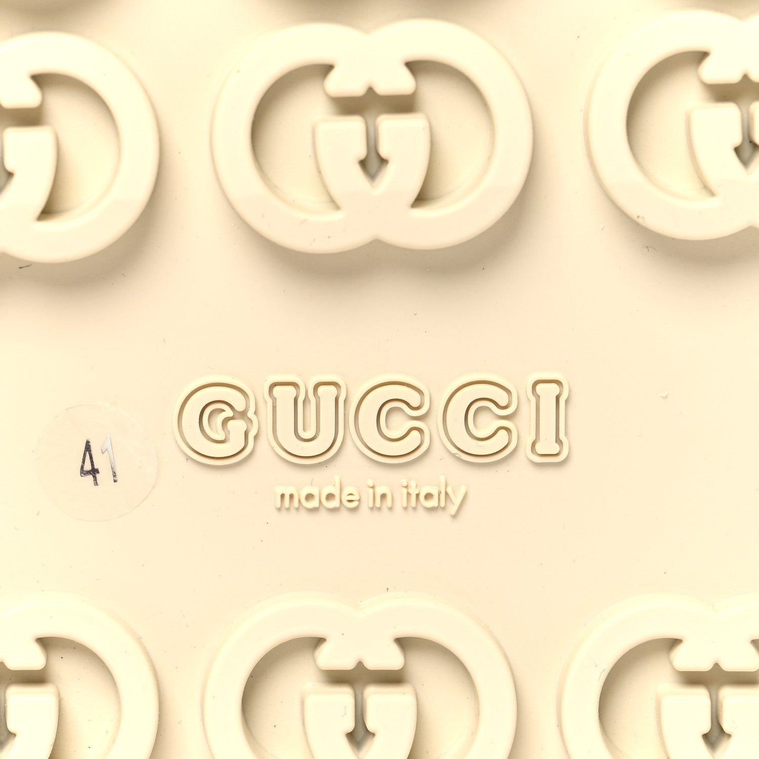 Gucci Cubic Rubber GG Monogram Womens Interlocking G Platform 42mm Slide Sandals 41 Beige Ebony 8 of 10