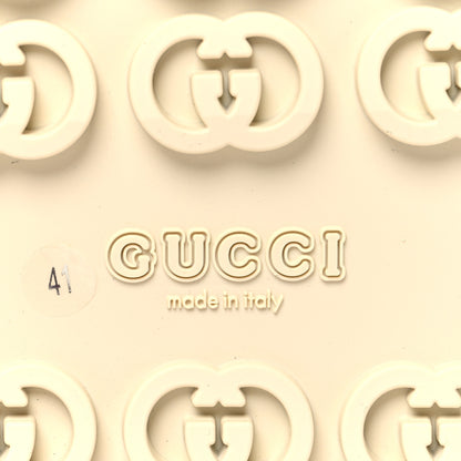 Gucci Cubic Rubber GG Monogram Womens Interlocking G Platform 42mm Slide Sandals 41 Beige Ebony 8 of 10